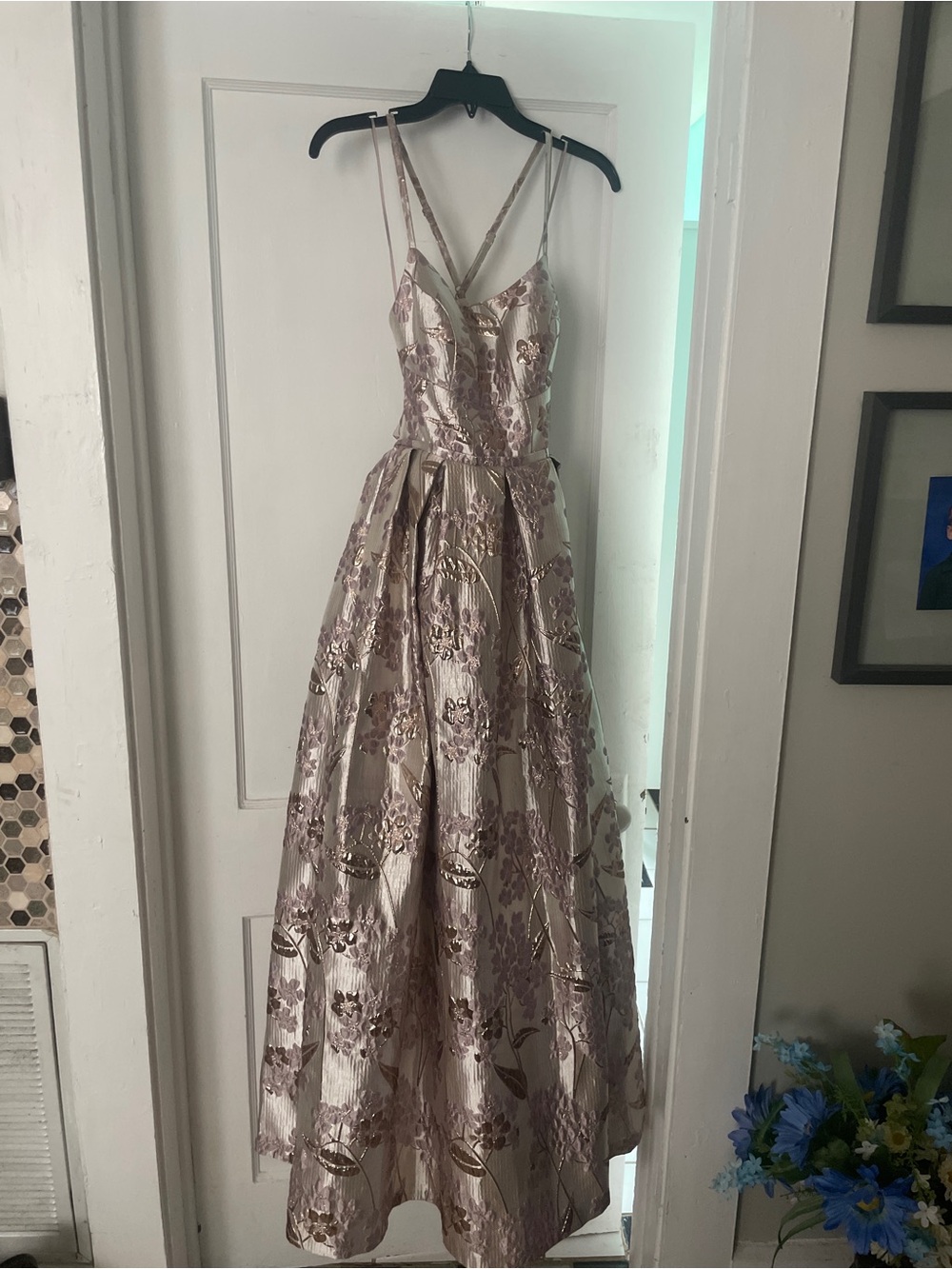 Morgan & Co. Light Pink Brocade Dress